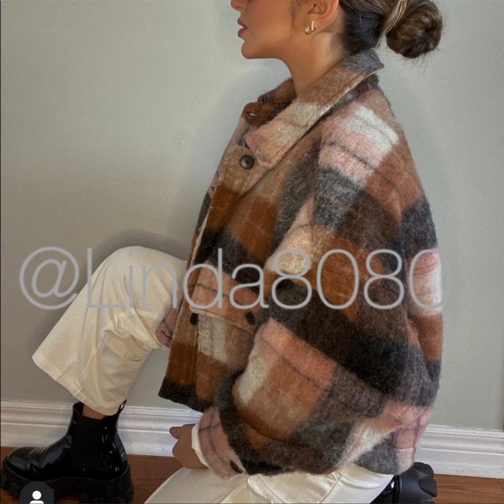 🔴SOLD🔴 ZARA CROPPED PLAID JACKET - Picture 3 of 8